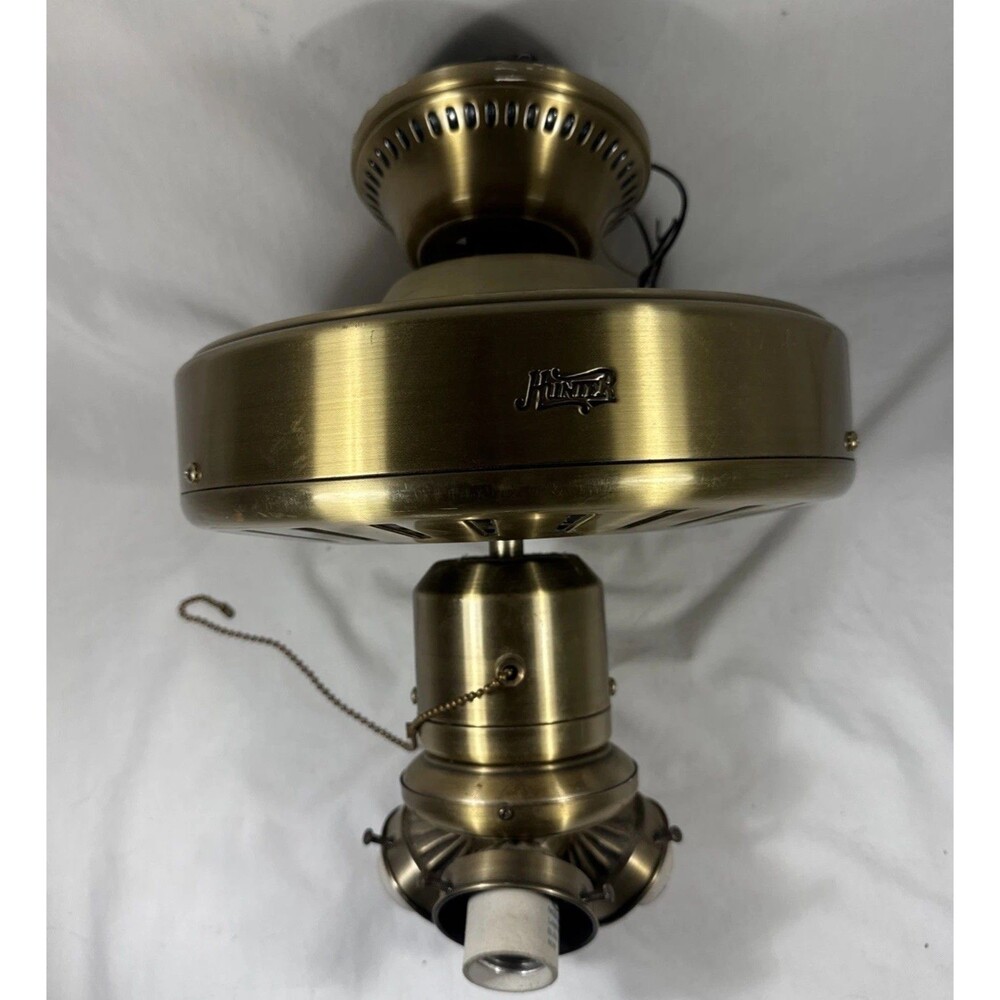 Vintage Hunter 25520 Bronze Ceiling Light Fixture Housing ,- 3 Light Sockets